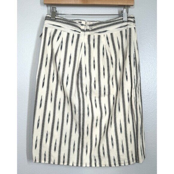 NWT J.‎ Crew Cotton Wrap Knee Length Pencil Skirt Cream & Black Women's Size 4 - Picture 4 of 10